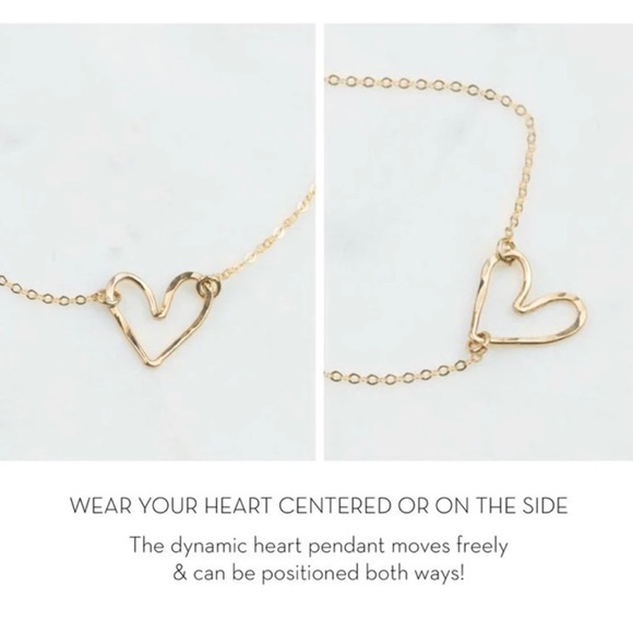 Open Heart Repositionable Pendant Gold Plated Chain Necklace 17" - Picture 4 of 7